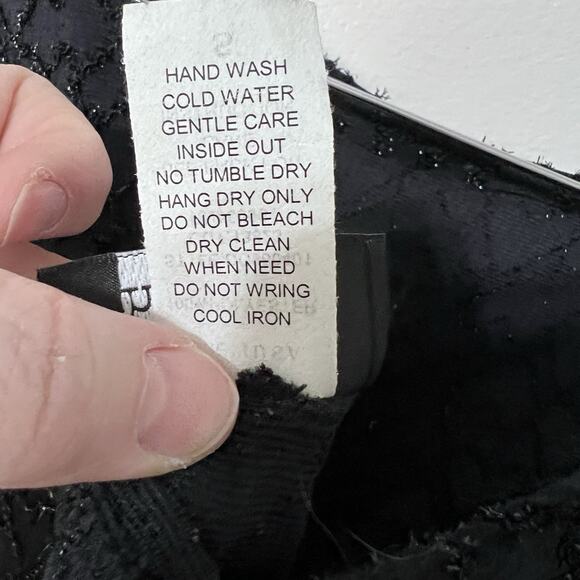 VTG Prom Dress Maxi Y2K 90s Beaded 2 Pc Black Gothic Grunge Goth Romantic Satin - Picture 13 of 16